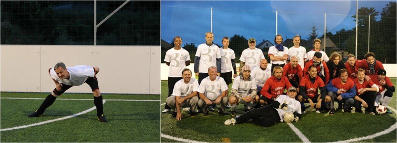 rozcvička pred futbalovým zápasom „musí byť“ :), SND má vlastný futbalový tím zložený aj z tanečníkov Baletu SND